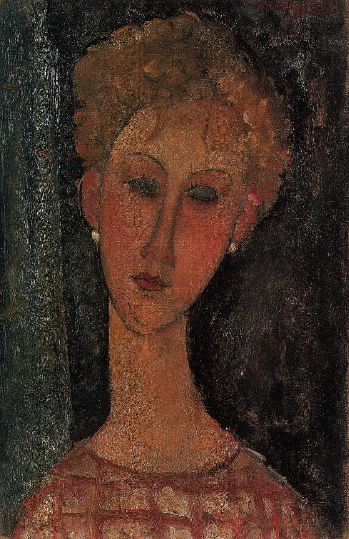 Amedeo Modigliani - A Blond Wearing Earrings 1916