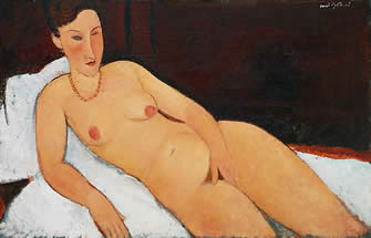 Amedeo Modigliani - Nude with Coral Necklace 1917