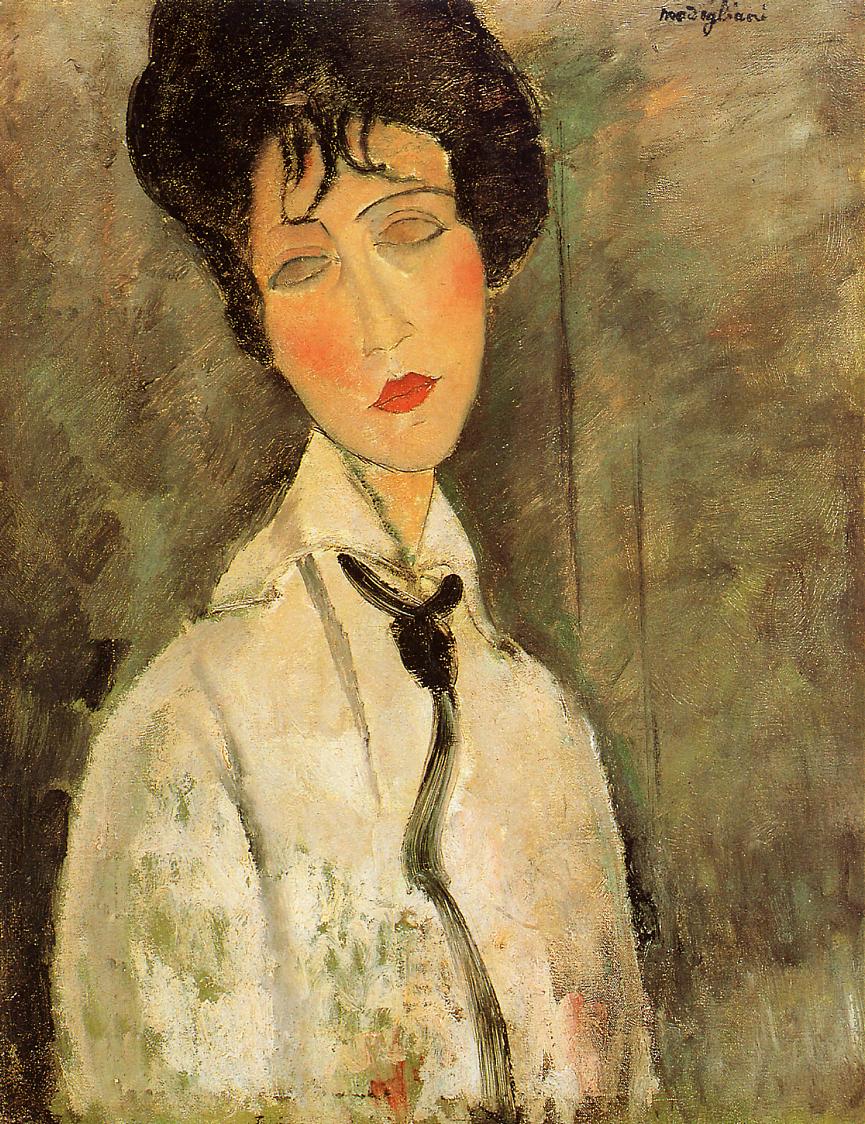 Amedeo Modigliani - Portrait of a Woman in a Black Tie 1917