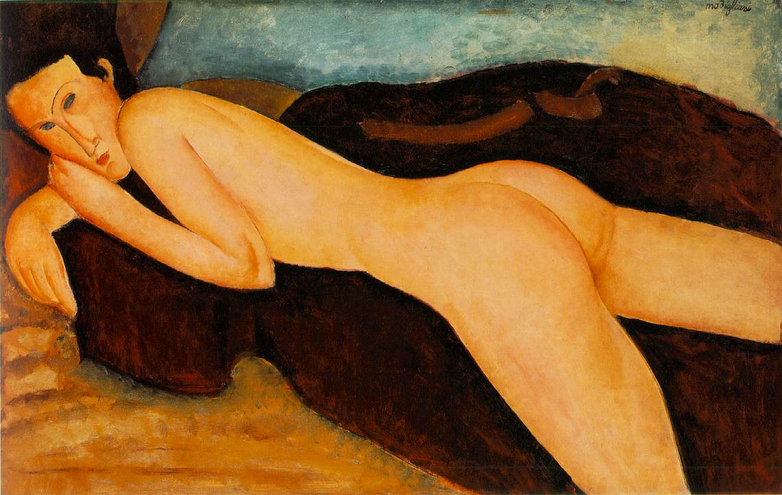 Amedeo Modigliani - Reclining nude from the Back 1917
