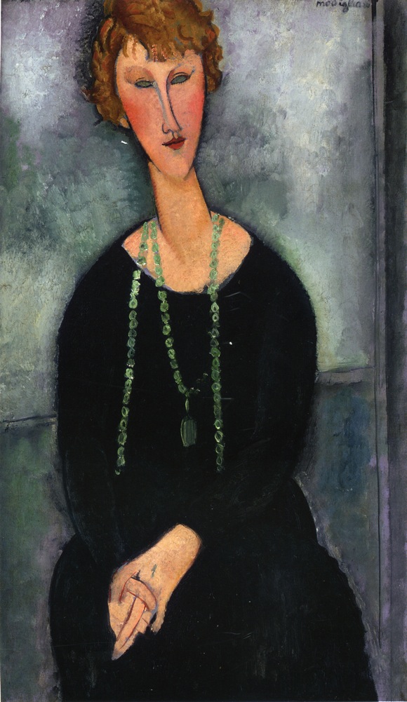Amedeo Modigliani - Woman with a Green Necklace. Madame Menier 1918