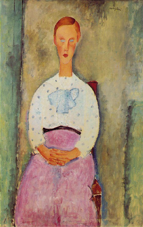 Amedeo Modigliani -Girl with a polka-dot blouse 1919 