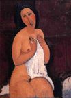Amedeo Modigliani - Seated nude with a Shirt 1917