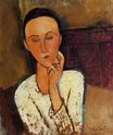 Amedeo Modigliani - Lunia Czechowska with her left hand on her cheek 1918