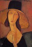 Amedeo Modigliani - Portrait of Jeanne Hebuterne in a large hat 1918