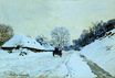 Claude Monet - Cart on the Snow Covered Road with Saint-Simeon Farm 1865