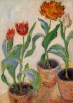 Claude Monet - Three Pots of Tulips 1883