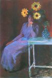 Claude Monet - Portrait of Suzanne Hoschede with Sunflowers 1890