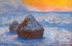 Claude Monet - Grainstacks at Sunset, Snow Effect 1891