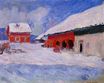 Claude Monet - Red Houses at Bjornegaard in the Snow, Norway 1895