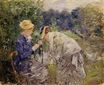 Berthe Morisot - Woman Picking Flowers. In the Boid de Boulogne 1879