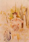 Berthe Morisot - Jeune Fille a la Levrette 1893