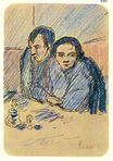 Man and woman in cafe. Study 1903