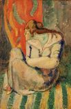 Seated woman on a striped floor 1903