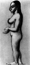 Female nude in profile 1906