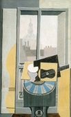 Still life in front of a Window overlooking the Eglise St. Augustin 1919