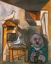 A child with pigeons 1943