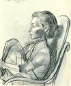 Woman sitting in an armchair 1954 