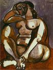 Crouching female nude 1956