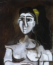 Bust of Woman with Yellow Ribbon. Jacqueline 1962