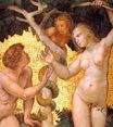 Raphael - Adam and Eve, from the 'Stanza della Segnatura' (detail) 1508-1511
