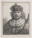 Rembrandt van Rijn - Self-portrait with raised sabre 1634