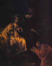 Rembrandt van Rijn - Haman Begging Esther for Mercy 1635-1660