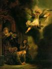 Rembrandt van Rijn - The Archangel Raphael Taking Leave of the Tobit Family 1637