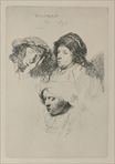 Rembrandt van Rijn - Three female heads with one sleeping 1637