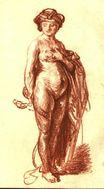 Rembrandt van Rijn - Female Nude with Snake. Cleopatra 1637