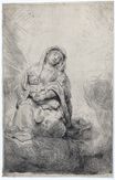 Rembrandt van Rijn - Madonna and Child in the Clouds 1641