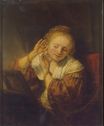 Rembrandt van Rijn - Young Woman Trying Earrings 1654