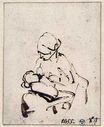 Rembrandt van Rijn - Woman suckling a child