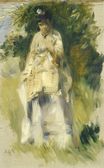 Renoir Pierre-Auguste - Woman Standing by a Tree 1866