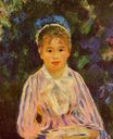 Renoir Pierre-Auguste - Young woman in a blue and pink striped shirt 1875
