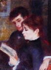 Auguste Renoir - Reading couple. Edmond Renoir and Marguerite Legrand 1877