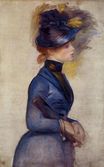 Pierre-Auguste Renoir - Young woman in bright blue at the conservatory 1877