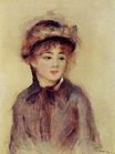 Pierre-Auguste Renoir - Bust of a woman wearing a hat 1881