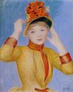 Renoir Pierre-Auguste - Bust of a woman yellow dress 1883