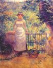 Auguste Renoir - Aline at the gate. Girl in the garden 1884