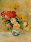 Auguste Renoir - Vase of roses and dahlias 1884