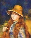 Renoir Pierre-Auguste - Young girl in a straw hat 1884