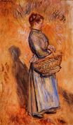 Pierre-Auguste Renoir - Peasant woman standing in a landscape 1884