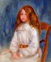 Renoir Pierre-Auguste - Seated little girl with a blue background 1890
