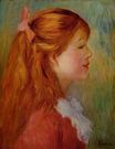 Renoir Pierre-Auguste - Young girl with long hair in profile 1890