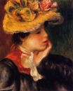 Auguste Renoir - Head of a young woman yellow hat 1894