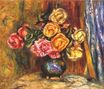 Renoir Pierre-Auguste - Roses in front of a blue curtain 1908