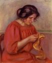 Auguste Renoir - Gabrielle mending 1908