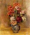 Pierre-Auguste Renoir - Vase of gladiolas and roses 1909