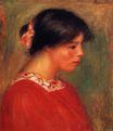 Renoir Pierre-Auguste - Head of a woman in red 1909